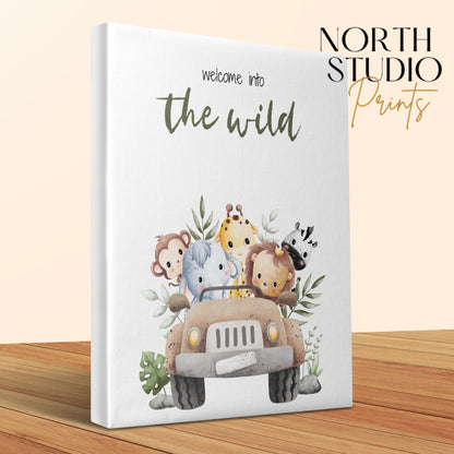 Premium Poster of Welcome Into The Wild Nursery Wall Art Canvas Wraps